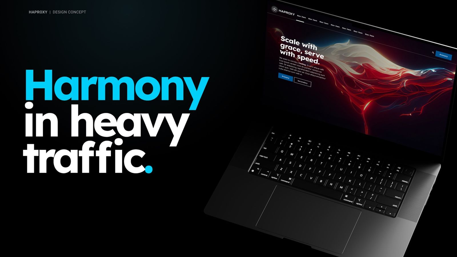 HAProxy typographic hero screens